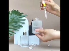 30 ml 50 ml schwarze, gefrorene, quadratische, ätherische Öl-Tropffflasche